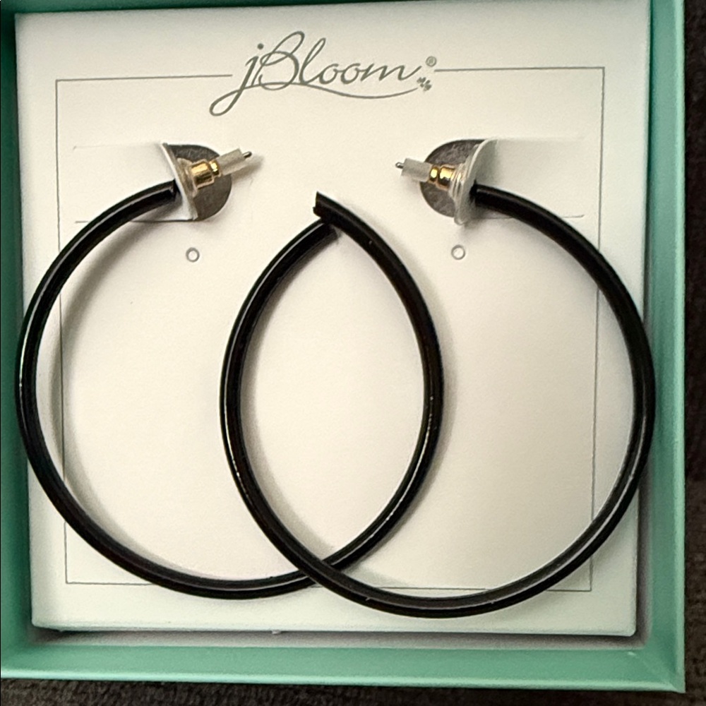 bloom Black Hoop Earrings